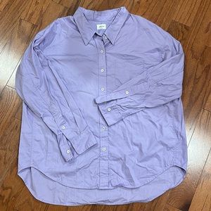 NWOT Aritzia Wilfred Free Relaxed Button Down Collared Shirt Purple
